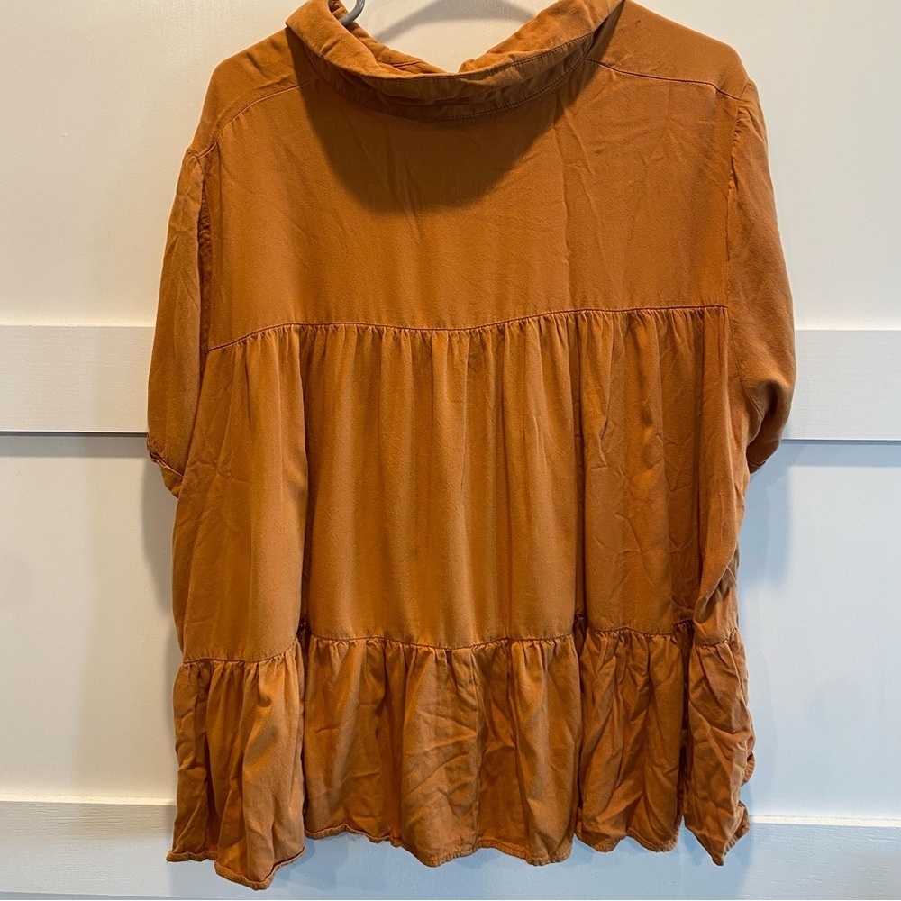 Women's Orange Button-Up Top Size 2XL - Picture 5 of 6